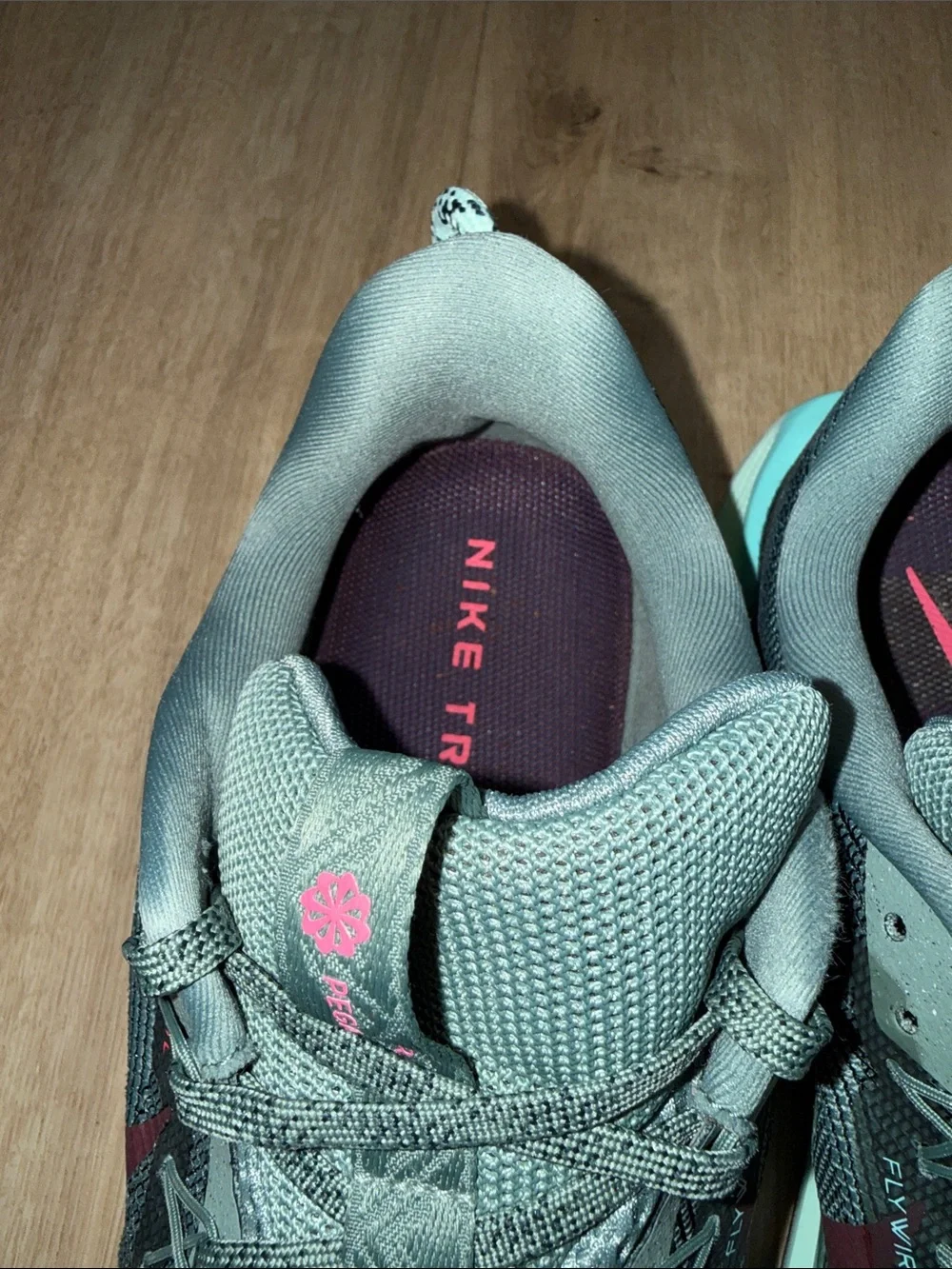 Nike PegasusTrail 5 Running Shoes - Green Mint and Maroon Accents